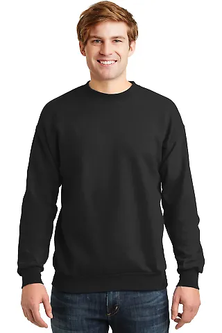 Hanes P160 ecosmart crewneck sweatshirt Black front view