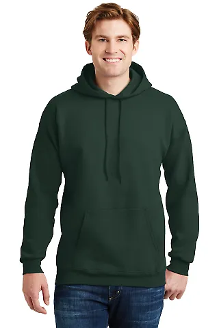 F170 Hanes PrintPro XP Ultimate Cotton Hooded Swea Deep Forest front view
