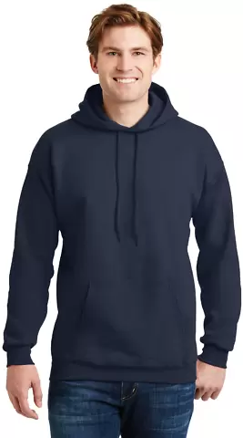 F170 Hanes PrintPro XP Ultimate Cotton Hooded Swea Navy front view