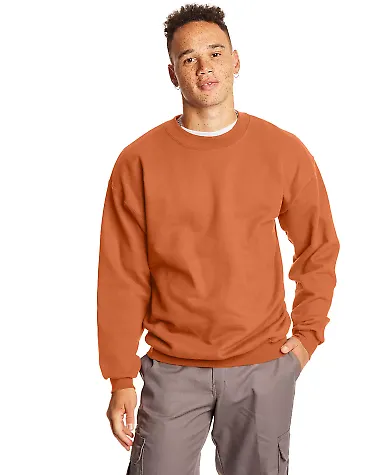 F260 Hanes® Ultimate Cotton® Sweatshirt Pumpkin front view