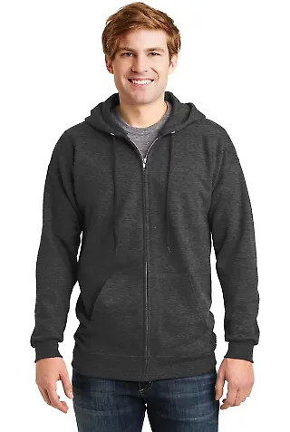 F280 Hanes® PrintPro®XP™ Ultimate Cotton® Ful Charcoal Heather front view
