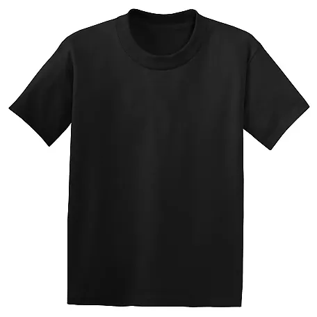 5370 Hanes® Heavyweight 50/50 Youth T-shirt Black front view