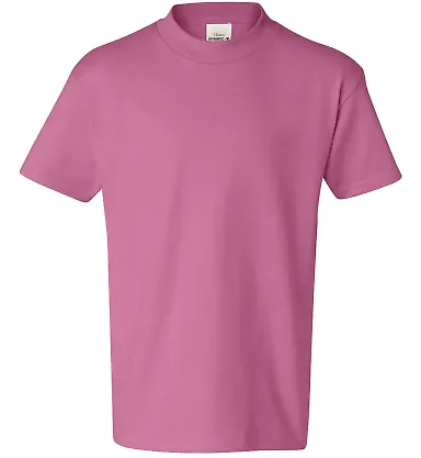 5450 Hanes® Authentic Tagless Youth T-shirt Pink front view