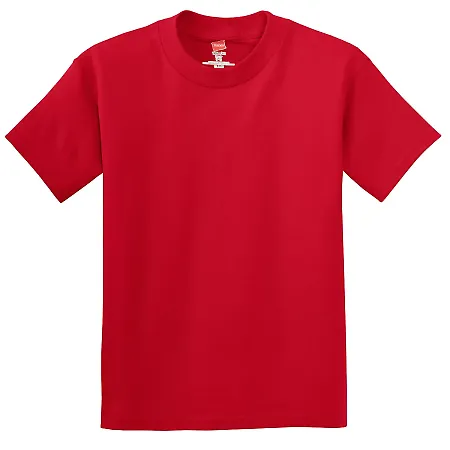 5450 Hanes® Authentic Tagless Youth T-shirt Deep Red front view