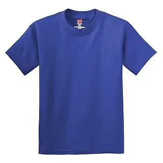 Hanes 5450 Authentic Tagless Youth T-shirt in Deep royal front view
