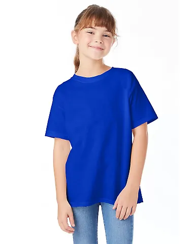 Hanes 5480 Heavyweight Youth T-shirt in Athletic royal front view
