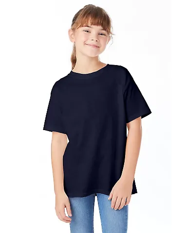 Hanes 5480 Heavyweight Youth T-shirt in Athletic navy front view