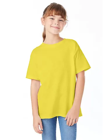 Hanes 5480 Heavyweight Youth T-shirt in Yellow front view