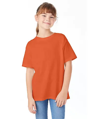 Hanes 5480 Heavyweight Youth T-shirt in Orange front view