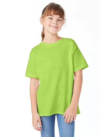 Hanes 5480 Heavyweight Youth T-shirt in Lime front view