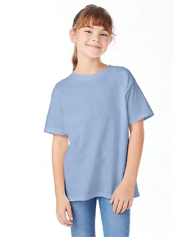 Hanes 5480 Heavyweight Youth T-shirt in Light blue front view