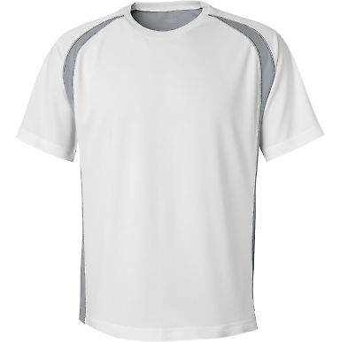 M1004 All Sport Reverse Colorblock T-shirt White/ Grey/ Slate front view