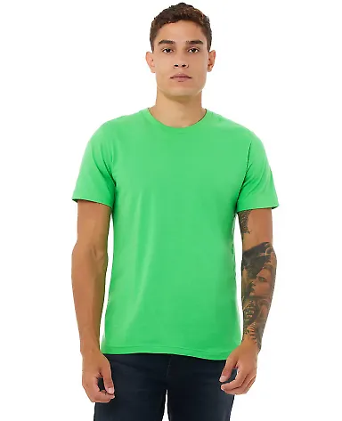 BELLA CANVAS 3001 SOFT COTTON T-SHIRT in Synthetic green front view