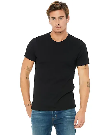 BELLA CANVAS 3001 SOFT COTTON T-SHIRT in Black front view