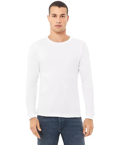 BELLA+CANVAS 3501 Long Sleeve T-Shirt in White front view