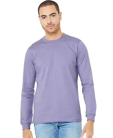 BELLA+CANVAS 3501 Long Sleeve T-Shirt in Dark lavender front view