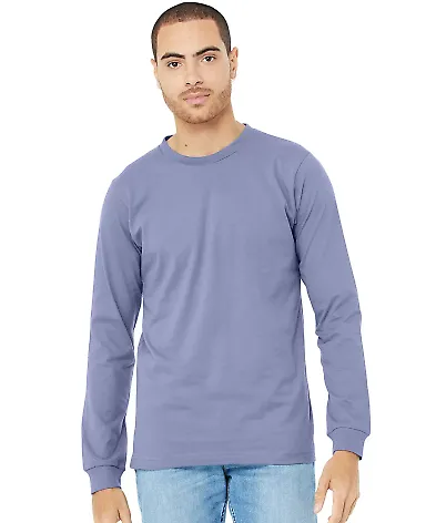 BELLA+CANVAS 3501 Long Sleeve T-Shirt in Lavender blue front view