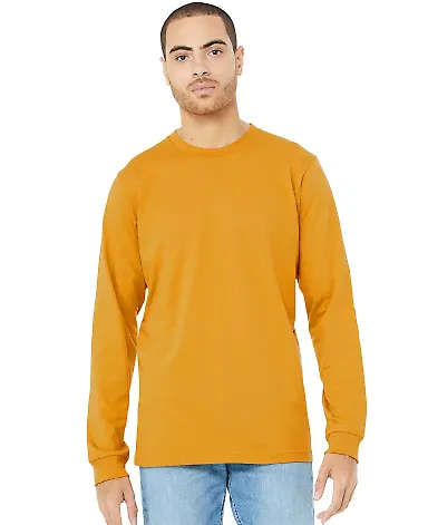 BELLA+CANVAS 3501 Long Sleeve T-Shirt in Mustard front view