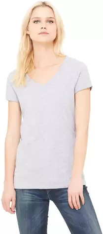 BELLA 6005 Womens V-Neck T-shirt in Athletic heather front view
