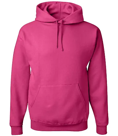 996M JERZEES NuBlend Hooded Pullover Sweatshirt in Cyber pink front view