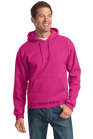 996M JERZEES NuBlend Hooded Pullover Sweatshirt in Cyber pink front view