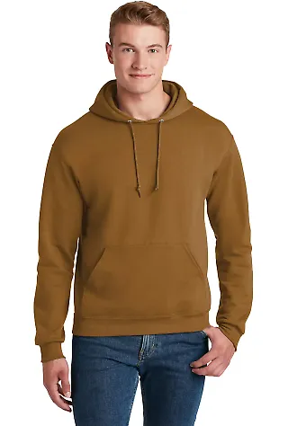 996M JERZEES NuBlend Hooded Pullover Sweatshirt in Golden pecan front view