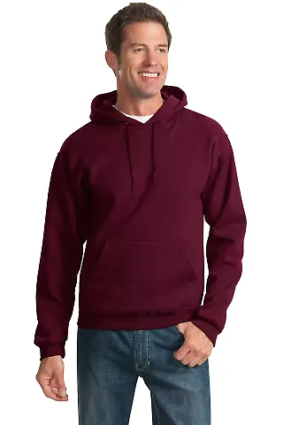 996M JERZEES NuBlend Hooded Pullover Sweatshirt in Maroon front view