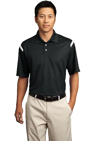 Nike Golf Dri FIT Shoulder Stripe Polo 402394 Black/White front view