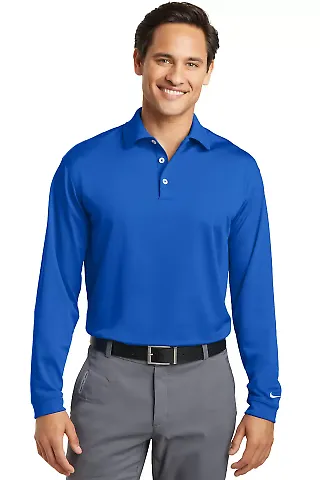 Nike Golf Long Sleeve Dri FIT Stretch Tech Polo 46 Blue Sapphire front view
