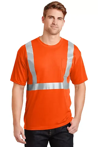 CornerStone ANSI Class 2 Safety T Shirt CS401 Safety Orange front view