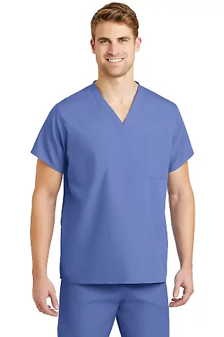 CornerStone Reversible V Neck Scrub Top CS501 Ceil Blue front view
