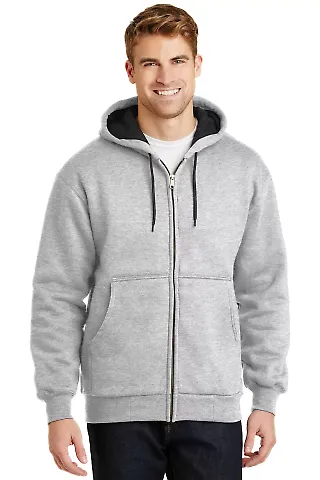 CornerStone Heavyweight Full Zip Hooded Sweatshirt Ath Heather front view