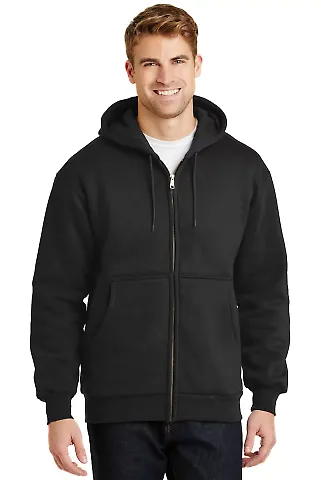 CornerStone Heavyweight Full Zip Hooded Sweatshirt Black front view