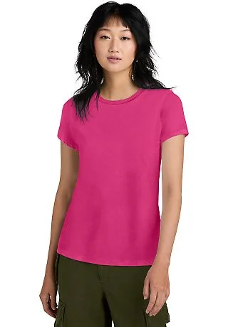 District Made 153 Ladies Perfect Weight Crew Tee D in Dark fuchsia front view