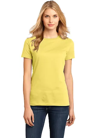 District Made 153 Ladies Perfect Weight Crew Tee D Yellow front view