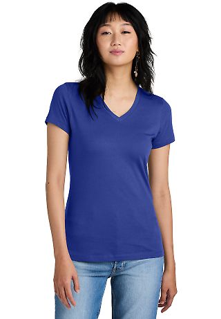 District Made DM1170L Ladies Perfect Weight V Neck in Deep royal front view