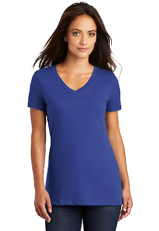 District Made DM1170L Ladies Perfect Weight V Neck Deep Royal front view