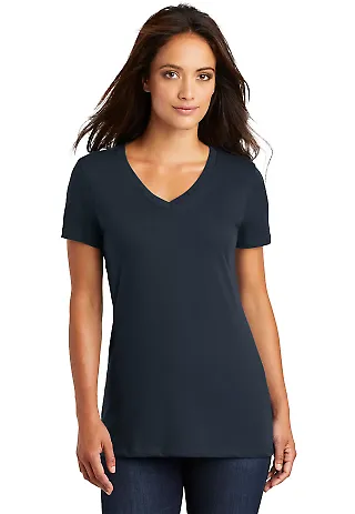 District Made DM1170L Ladies Perfect Weight V Neck New Navy front view