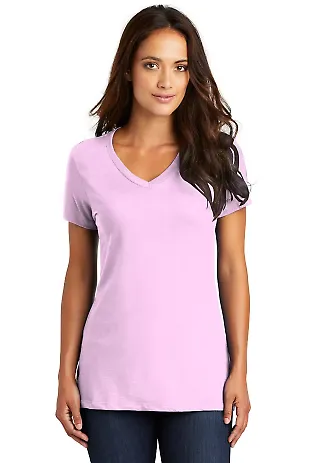 District Made DM1170L Ladies Perfect Weight V Neck Soft Purple front view