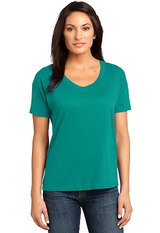 District Made 153 Ladies Modal Blend Relaxed V Nec Jade front view