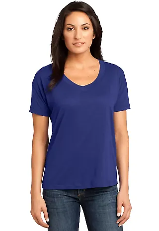 District Made 153 Ladies Modal Blend Relaxed V Nec Lapis Blue front view
