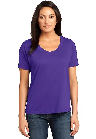 District Made 153 Ladies Modal Blend Relaxed V Nec Purple front view