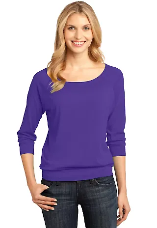 District Made 482 Ladies Modal Blend 3/4 Sleeve Ra Purple front view