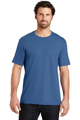 District Made Mens Perfect Weight Crew Tee DT104 in Maritime blue front view