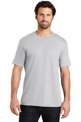 District Made Mens Perfect Weight Crew Tee DT104 in Silver front view