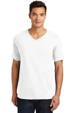 District Made 153 Mens Perfect Weight V Neck Tee D Bright White front view