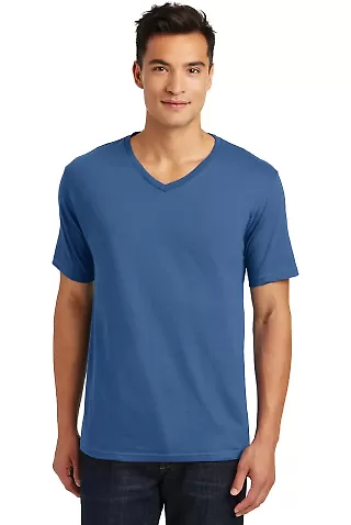 District Made 153 Mens Perfect Weight V Neck Tee D Maritime Blue front view