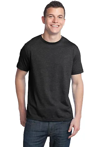 District Young Mens Tri Blend Crew Neck Tee DT142 Charcoal Hthr front view