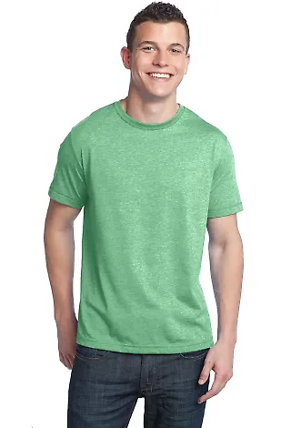 District Young Mens Tri Blend Crew Neck Tee DT142 Green Hthr front view