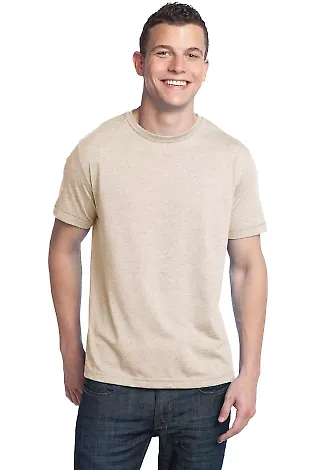 District Young Mens Tri Blend Crew Neck Tee DT142 Natural Heathr front view